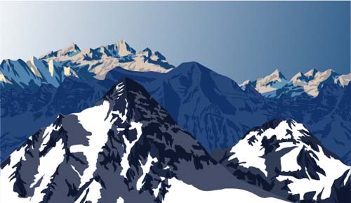 Mysterious snow mountain landscape vector graphics 03 snow mysterious mountain landscape   