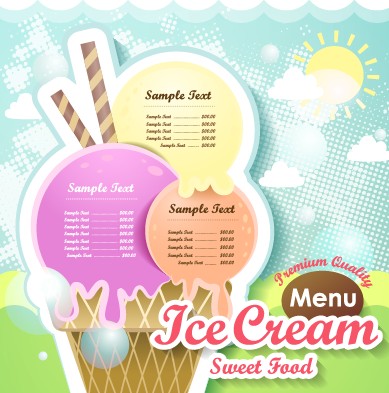 Ice cream sweet food menu design vector menu ice cream food cream   