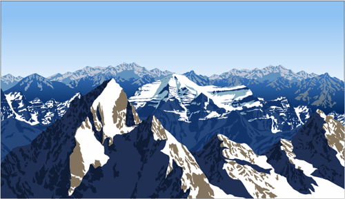Mysterious snow mountain landscape vector graphics 02 snow mysterious mountain landscape   