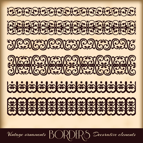 Vintage borders decoration elements vector 03 elements decoration borders   