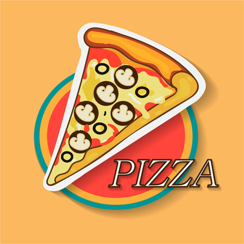 Delicious pizza illustration vector material 01 pizza illustration Delicious   