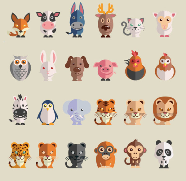 Cute cartoon animals free icons vector icons cute cartoon cute cartoon animal cartoon animals Animal   