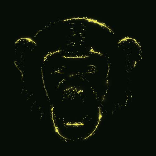 Monkey with light and black background vector 02 monkey light black background   