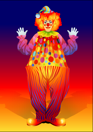 Funny clown show vector 03 show funny clown   