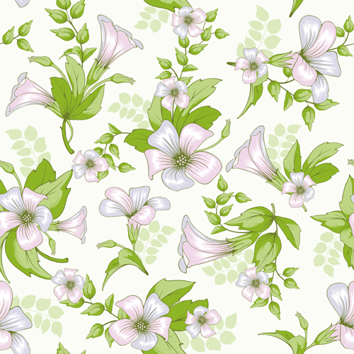 Bright flowers design vector seamless pattern 05 seamless pattern flowers bright   