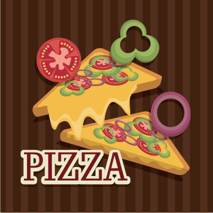 Delicious pizza illustration vector material 05 pizza illustration Delicious   