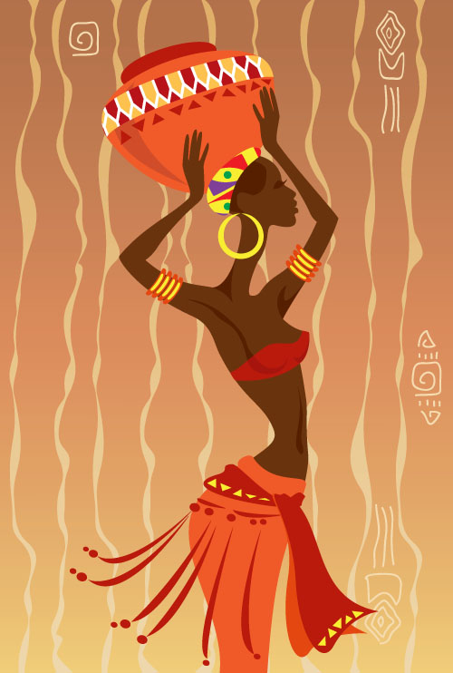 African woman illustrtion vector material 04 woman material illustrtion african   