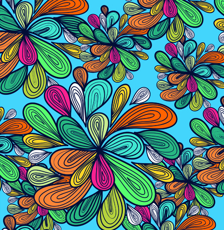 Elements of Colorful Floral seamless pattern design vector 05 seamless pattern floral elements element colorful bright   