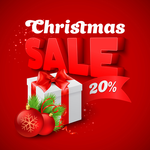 Christmas discounts sale vector material 04   