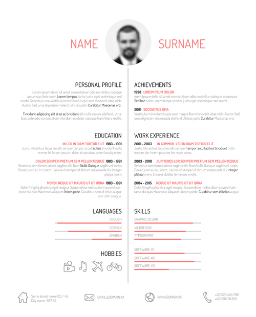 Creative resume template design vectors 01 template resume   