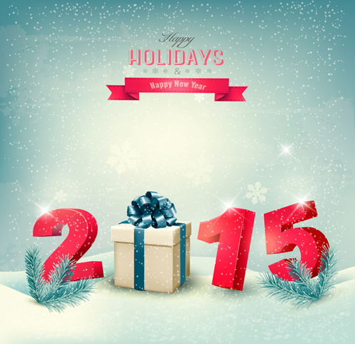 Retro 2015 new year holiday vector background 02 Retro font new year holiday background 2015   