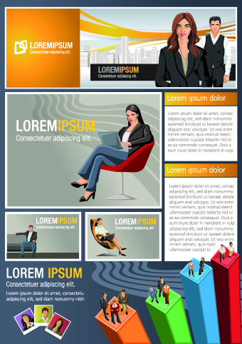 Business people vector template set 01 vector template people business people business   