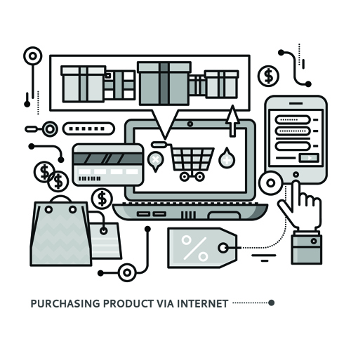 Black outline business template vector 01 outline business template business black   