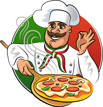 Funny chef with pizza vector material 01 pizza funny chef   