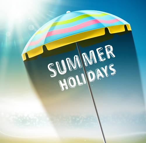 Travel summer beach background set vector 08 travel summer beach background   