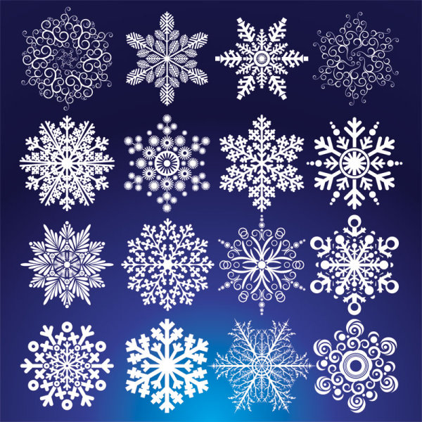 Different Snowflake pattern mix vector graphics 02 snowflake snow pattern different   
