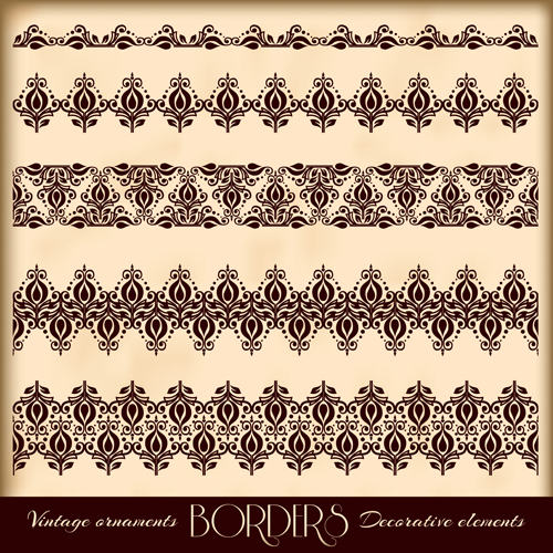 Vintage borders decoration elements vector 05 elements decoration borders   