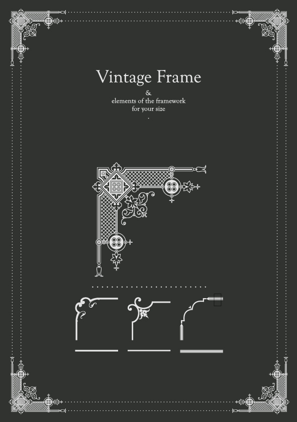 Vintage frames decor elements vector set 03 vintage frames frame elements element decor   