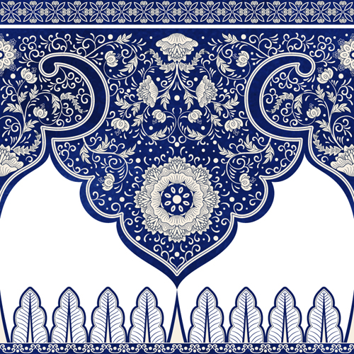 Blue lace border vector material material lace border lace Border vector   