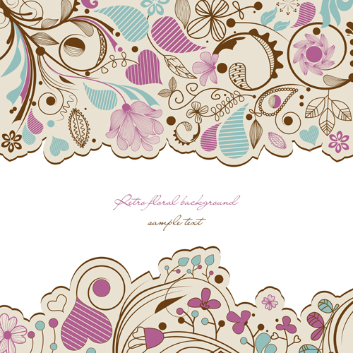 Hand drawn Floral background 01 hand-draw hand drawn floral background background   