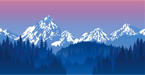 Mysterious snow mountain landscape vector graphics 04 snow mysterious mountain landscape   