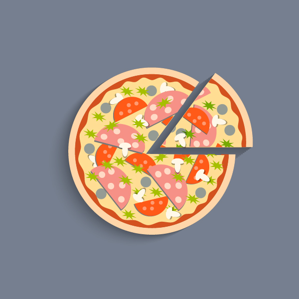 Delicious pizza illustration vector material 07 pizza material illustration Delicious   