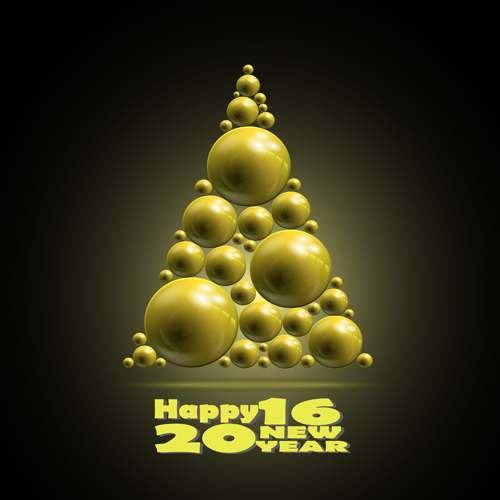 Shiny balls with 2016 new year background vector 01 year shiny new balls background 2016   