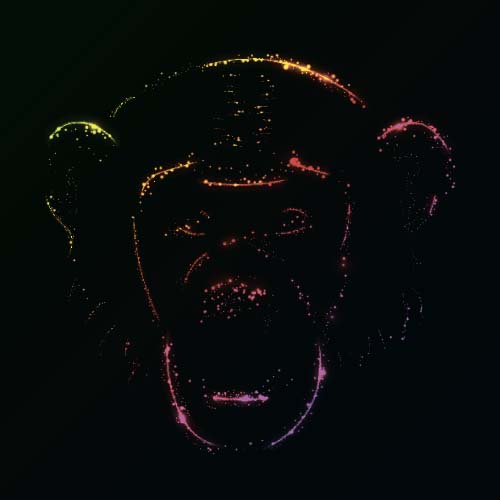 Monkey with light and black background vector 01 monkey light black background   