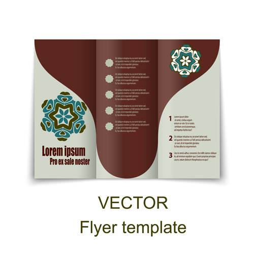 Fold flyer with brochure vector template set 04 template fold flyer brochure   