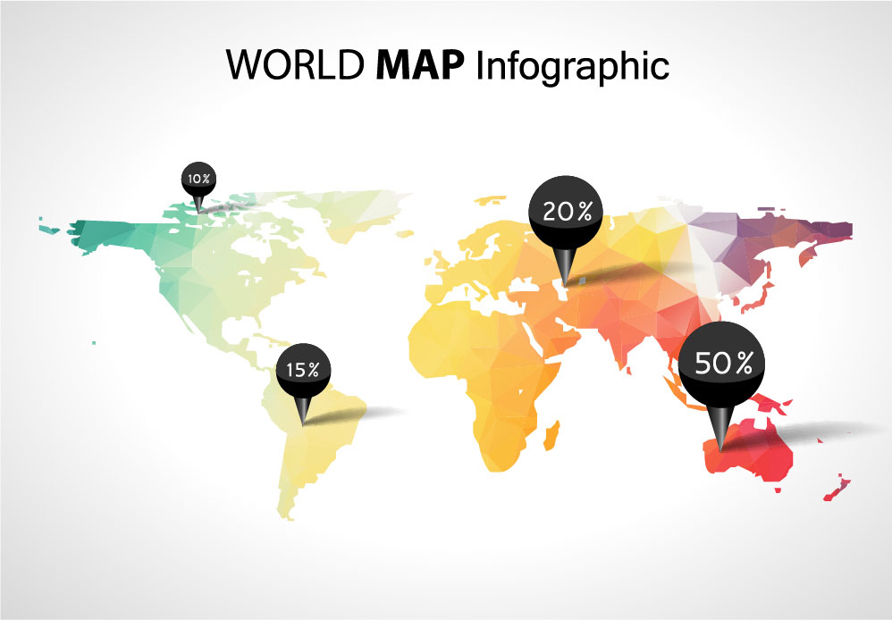 World map with business infographic vector 05 world map world map infographic business   