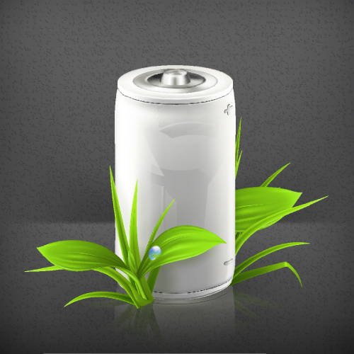 Battery with green leaves vector leaves green battery   