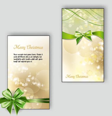 Ornate christmas bow greeting cards vector 05 ornate greeting christmas cards bow   