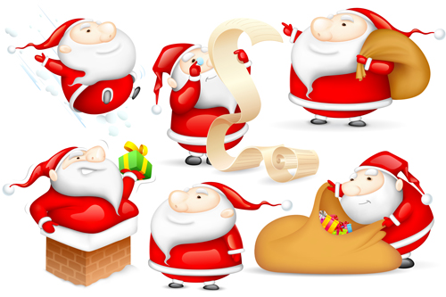 Amusing Christmas Santa Claus elements vector set 04 santa elements element Claus christmas Amusing   