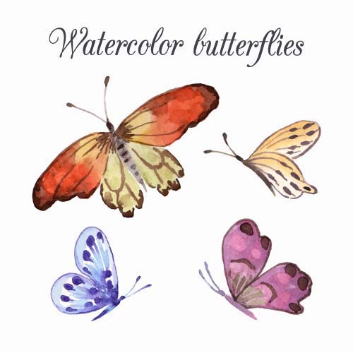 Watercolor butterflies design background vector 03 watercolor butterflies background   