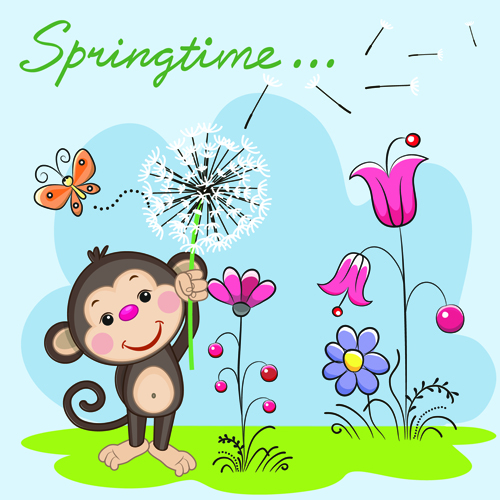 Spring lovely animal cartoon vector 01 lovely cartoon Animal   