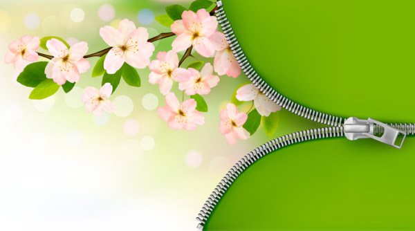 Zipper with Flower design vector zipper flower   