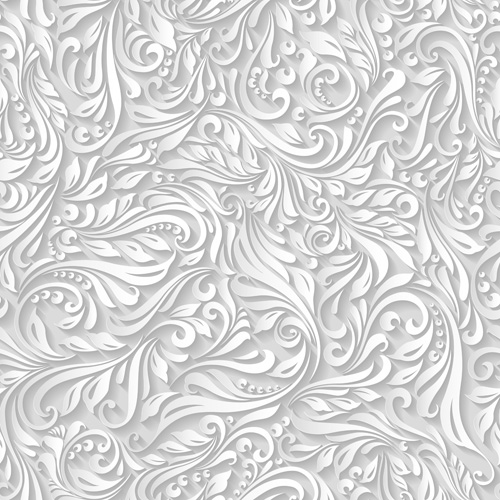 Paper floral white seamless pattern vector seamless pattern paper floral   