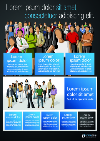 Business people vector template set 02 vector template people business people business   
