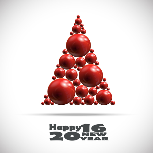 Shiny balls with 2016 new year background vector 02 year shiny new balls background 2016   