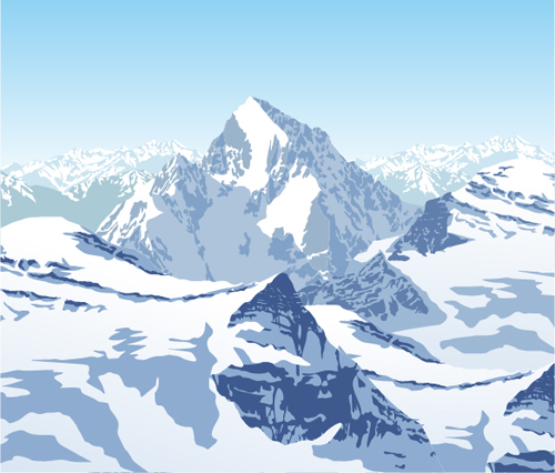 Mysterious snow mountain landscape vector graphics 01 snow mysterious mountain landscape   