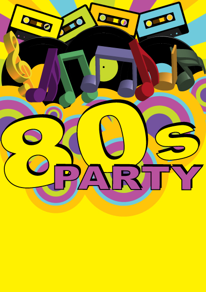 Elements of Music 80s party flyer design vector 04 party music flyer elements element   