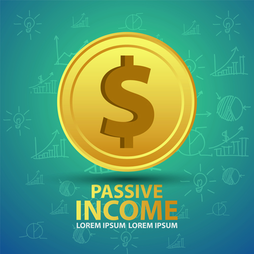 Creative passive income money background vector 03 money creative background   