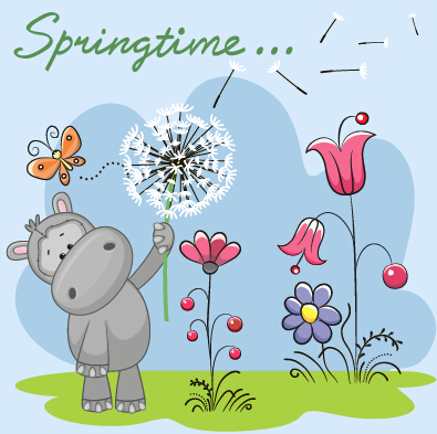 Spring lovely animal cartoon vector 02 spring lovely cartoon Animal   