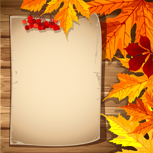 Autumn elements and gold leaves background vector 01 leaves leave elements element autumn   