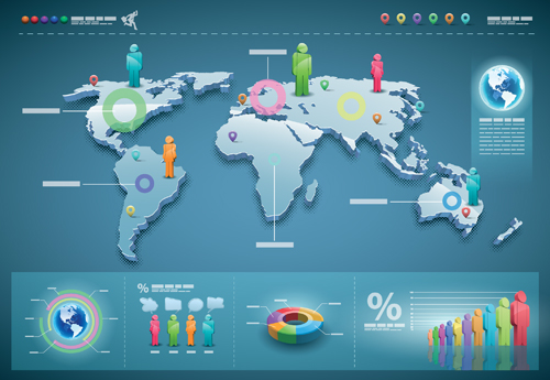 World map with business infographic vector 01 world map world map infographic business   