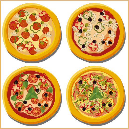 Delicious pizza illustration vector material 04 pizza illustration Delicious   