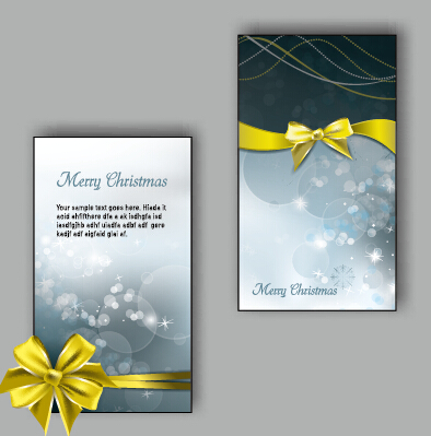 Ornate christmas bow greeting cards vector 06 ornate greeting christmas cards bow   