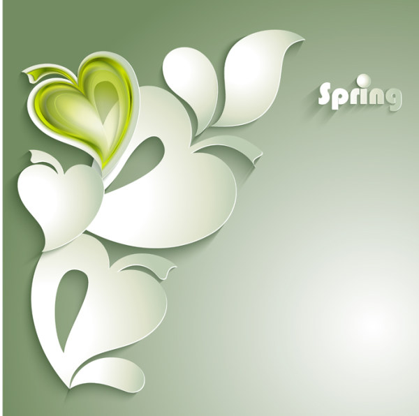 Paper cut spring elements background vector 03 spring paper elements element cut   