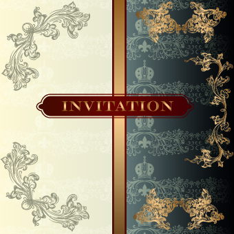 Ornate invitation design vector set 02 ornate invitation   