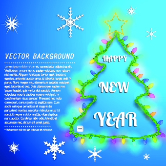 Christmas tree with Snowflake vector background 02 Vector Background snowflake christmas tree christmas background   